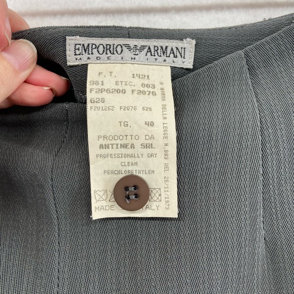 Emporio Armani Gray Wool Blend Side Zip Pants Size 4‎ - Picture 2 of 8